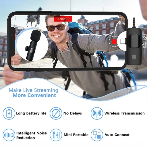 Беспроводной петличный микрофон LAIMANEI 2.4ГГц 3 в 1