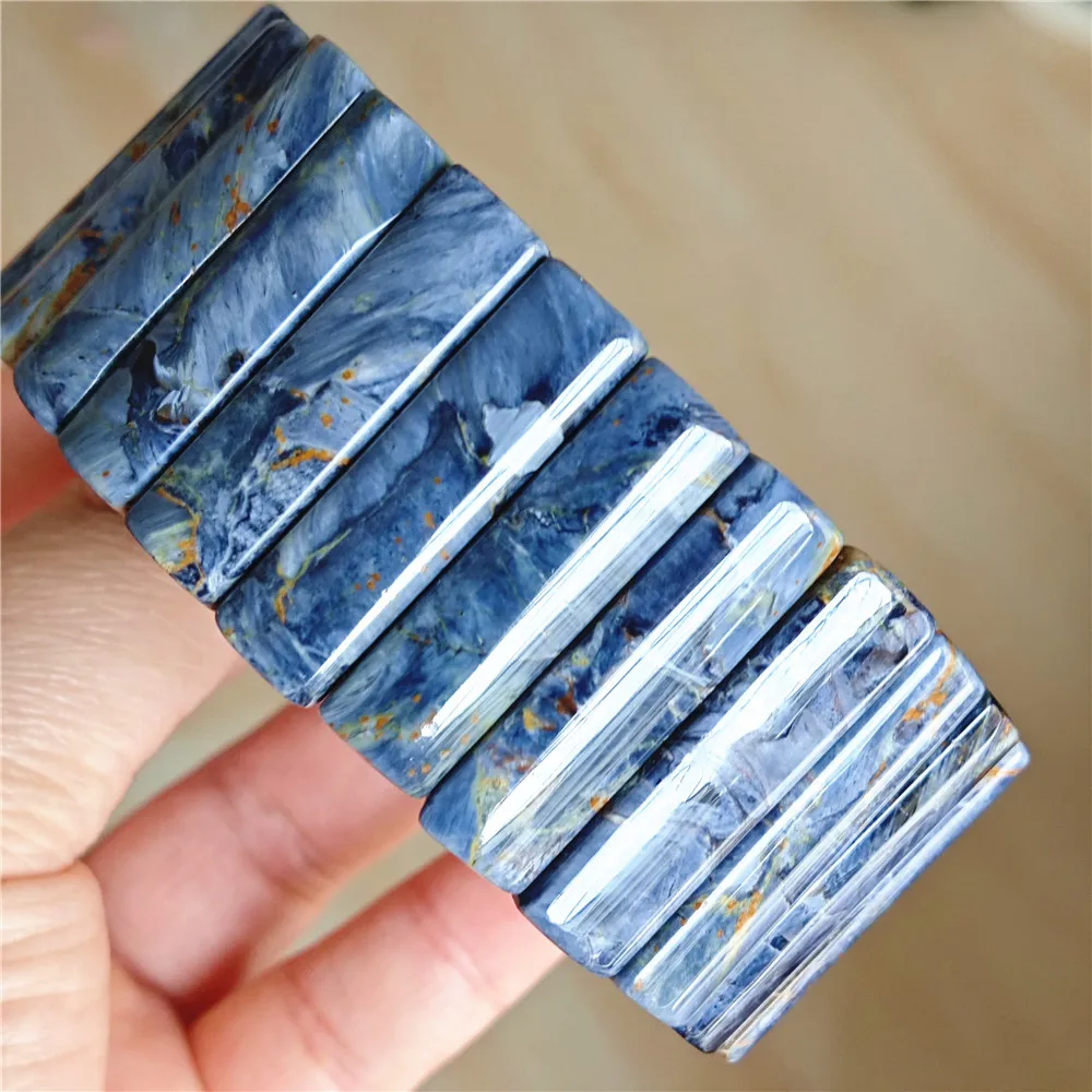 Натуральный синий Питерсит Chatoyant браслет 31x8 мм ювелирные изделия прямоугольник