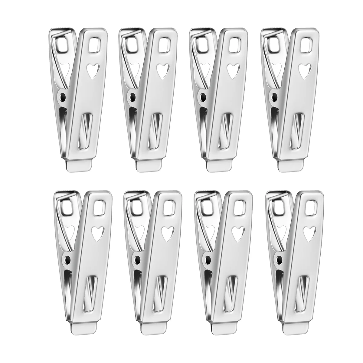 

BESTOMZ 40pcs Stainless Steel Clothes Pegs Metal Clips Socks Clips Clothes Multifunctional Clothing Clamps Clothespins