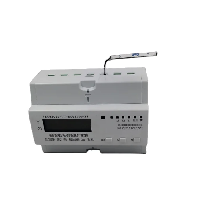 

380V 5A CT three phase four wires smart wifi energy meter for din rail wifi kwh meter App control
