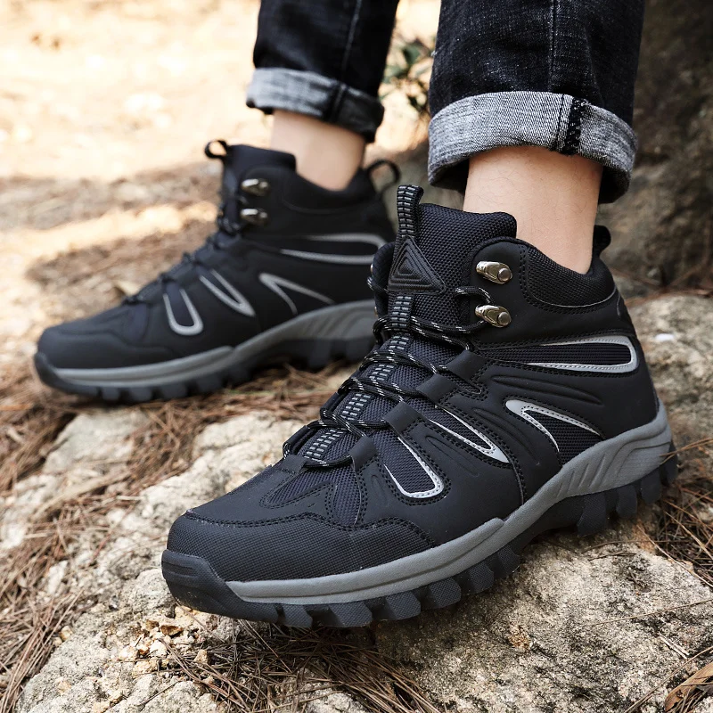 SALUDAS Waterproof Hiking Boots Men Anti-slip Outdoor Climbing Shoes Jungle Camping Work Shoes Hunting Sneakers Male Army Boots