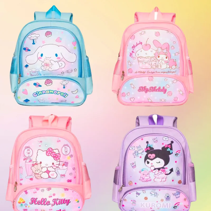 

Милый мультяшный рюкзак 34 см для подростков Cinnamoroll My Melody Kuromi, Детский рюкзак, мини школьный рюкзак с аниме, праздничный подарок