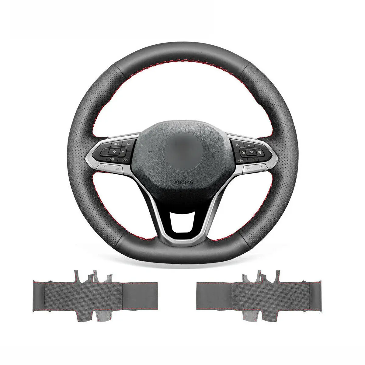

DIY Non-slip Durable PU Leather Car Steering Wheel Cover For VW Atlas 2020-2021