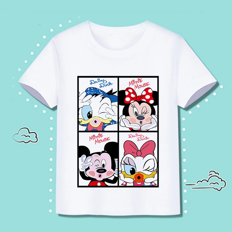 

Disney Mickey Mouse Clothes Children's T-shirt Fashion Aesthetic Clothes Cute Baby Girl Clothes Round Neck Toddler Short Sleeve