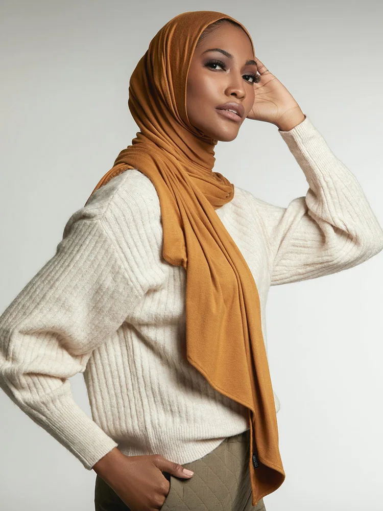 Эластичный стильный женский мусульманский тюрбан с отверстиями для ушей удобная