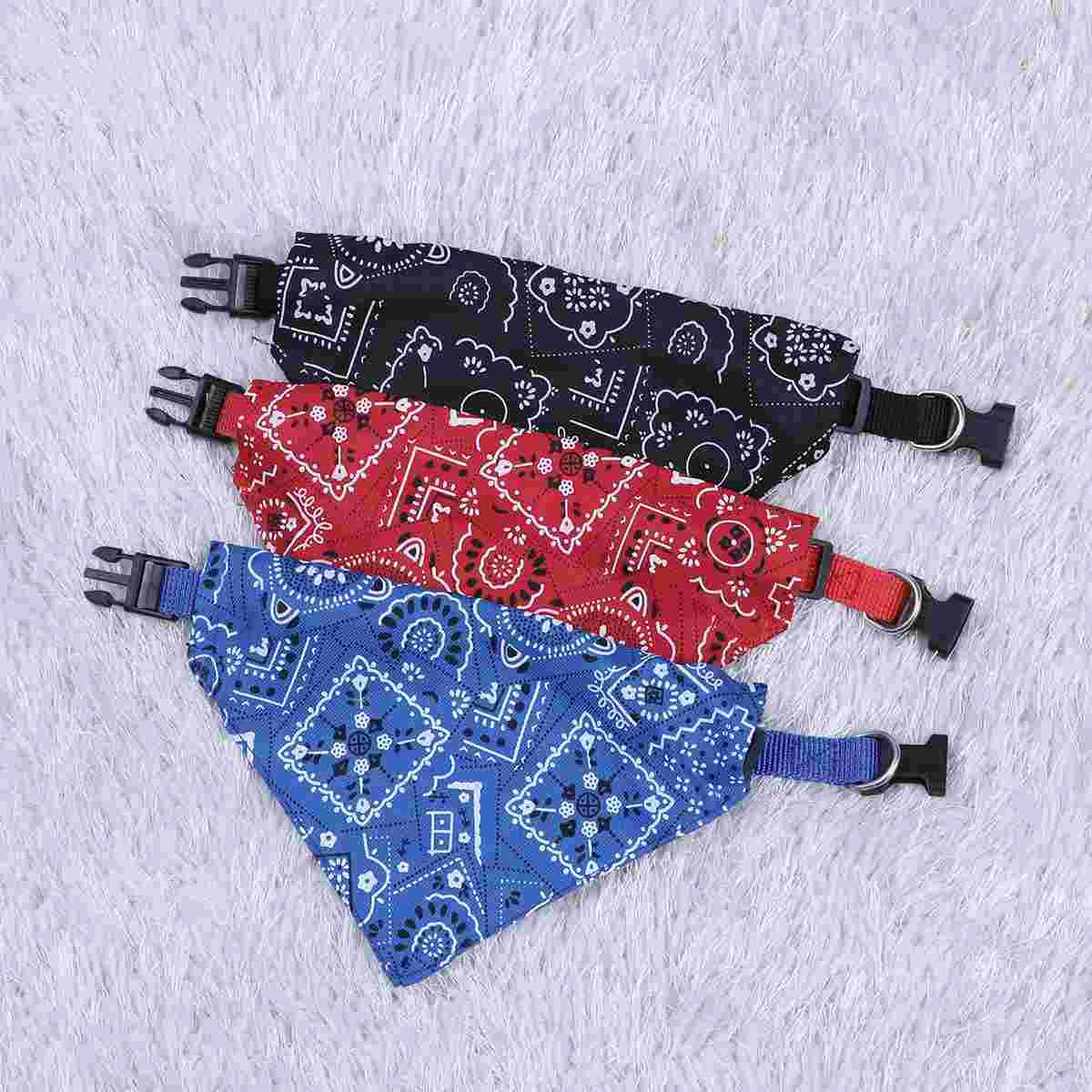 

3 Pcs Dog Accessories Small Dogs Collar Necklace Decor Pet Scarf Triangle Saliva Bib