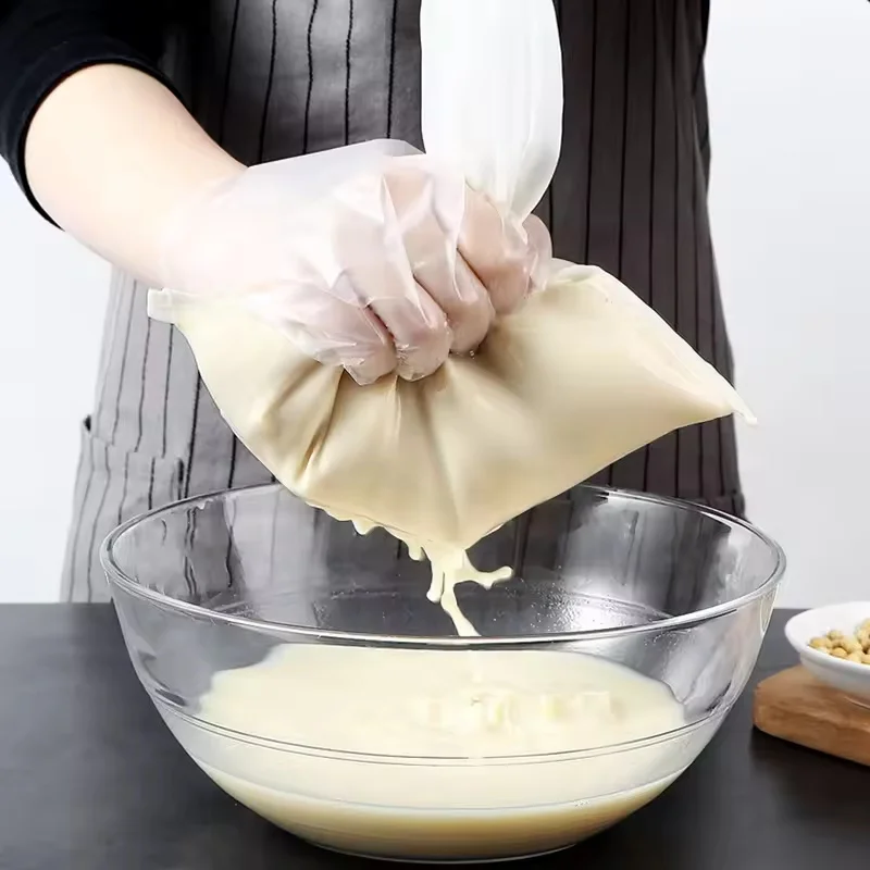 Фото Многоразовый пищевой нейлоновый сетчатый фильтр-мешок для кухни: для заваривания холодного кофе, пива, вина, орехового молока, йогурта, отжима трав №3