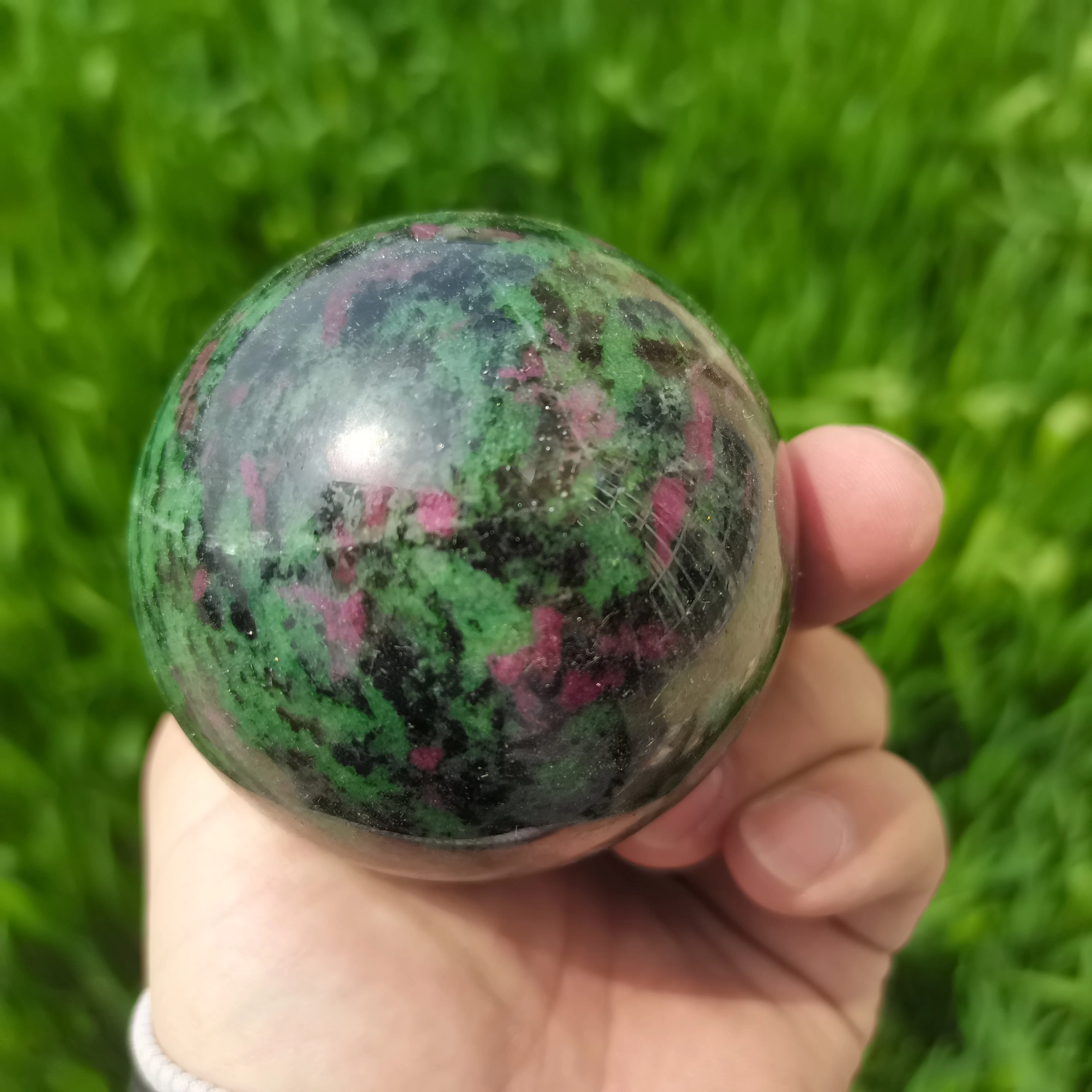 

Natural Ruby Zoisite Ball Epidote Quartz Crystal Spheres Red Green Treasure Minerals Reiki Energy Healing Stones Room Decorate