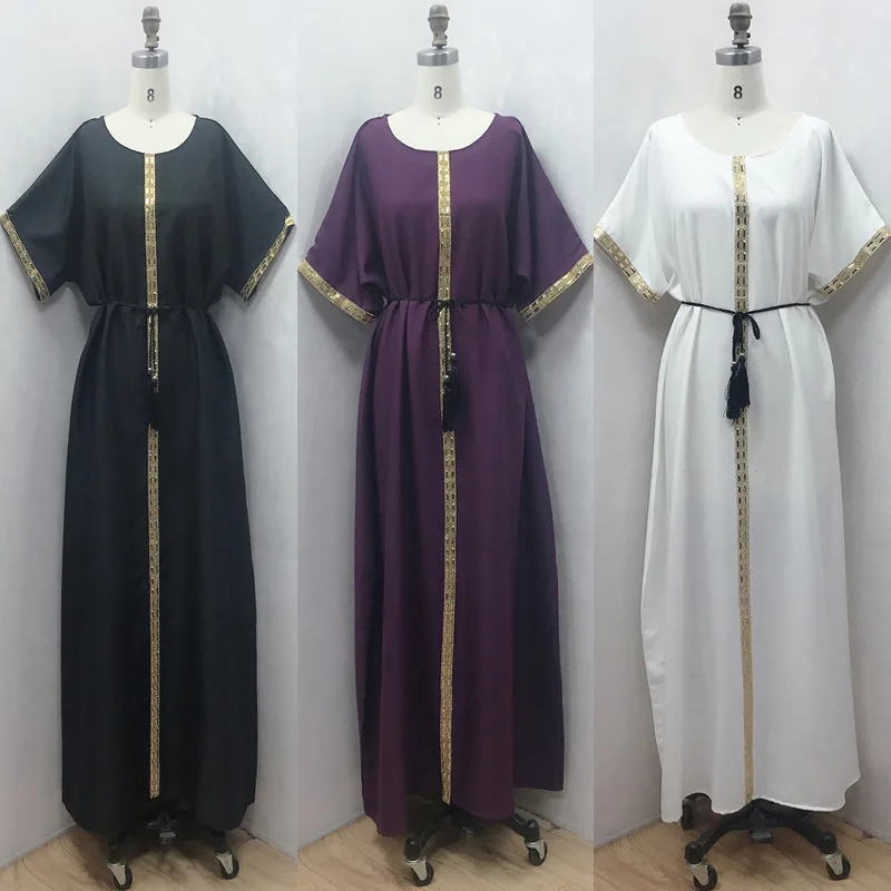

Платье-Макси женское свободного покроя, мусульманская африканская абайя со стразами, Дашики, марокканский кафтан, ИД Мубарак, арабский халат