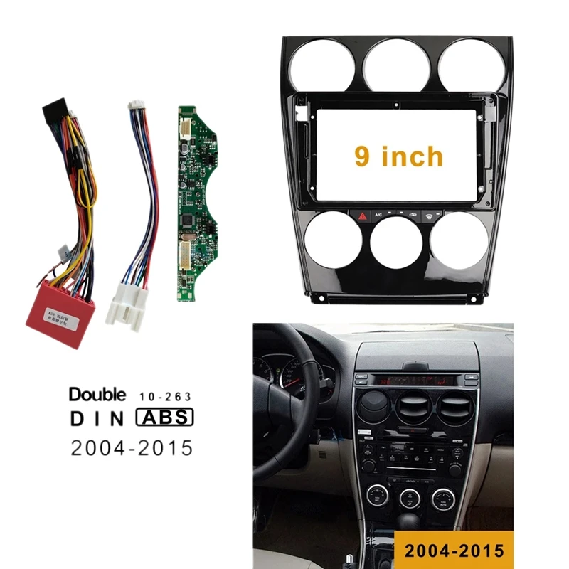 

9 Inch 2DIN Car Instrument Panel Frame DVD Navigation Panel Frame Radio Panel For Mazda 6 2004-2015