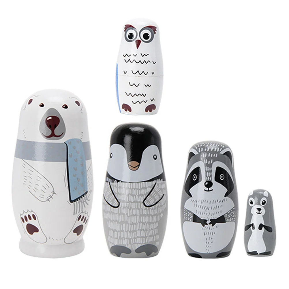 

Matryoshka Wooden Crafts Dolls Hand Drawing Teaching Aids Creative Nesting Adorable Matryoshkas Toy