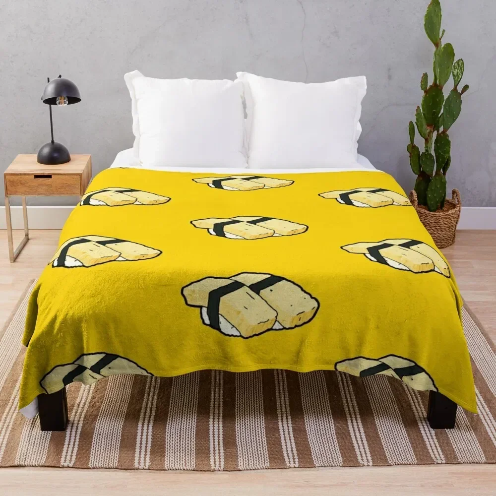 Одеяло с рисунком тамаго суши японское яйцо одеяло для еды плед кемпинга