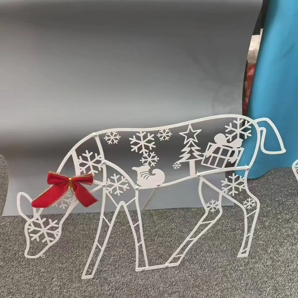 

Металлические светящиеся олени, набор из 3 шт.