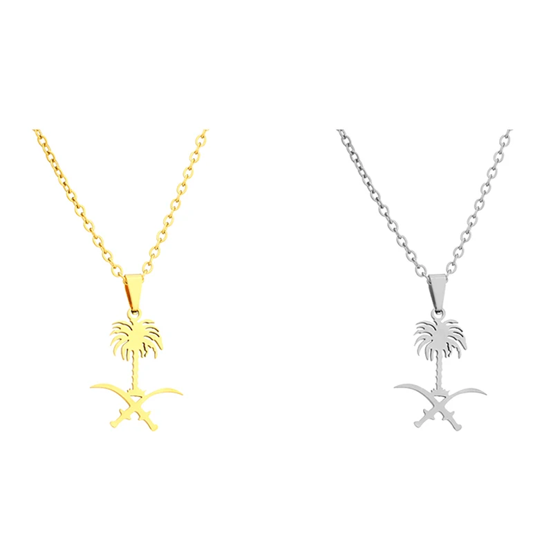 Ожерелье с подвеской в виде символа национального герба Саудовской Аравии замок