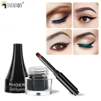 phoera 10 color eyeliner gel quick dry eyeliner pen lasting eye makeup waterproof anti sweat eye liner cream with brush cosmetic
