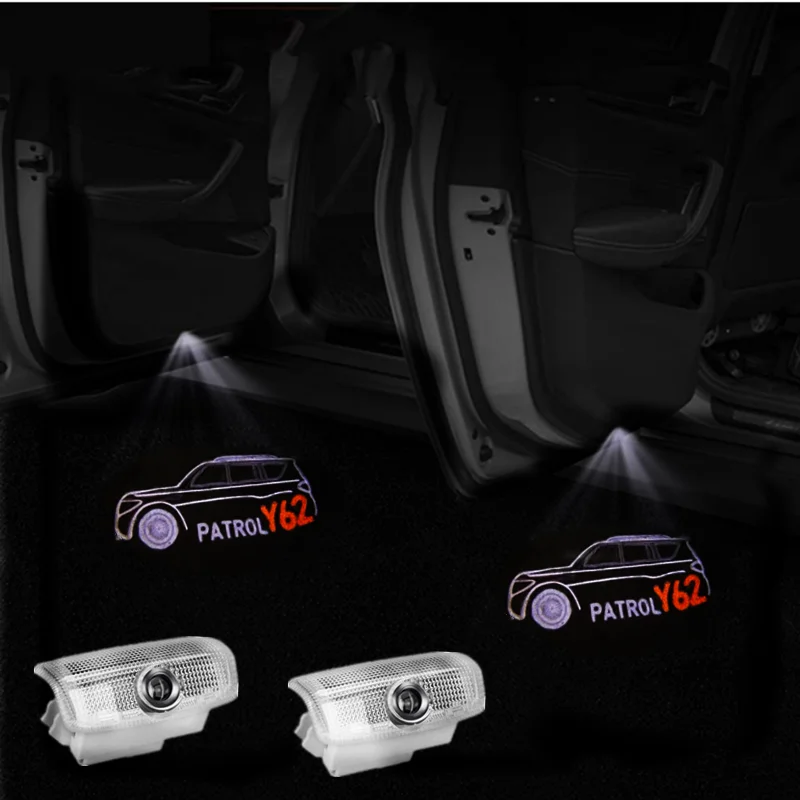

Hot Sale 2PCS Car Door Welcome Projector Light or Nissan Patrol Y62 Armada 2013 2014 2015 2016 2017 2018 Car Interior Lamp