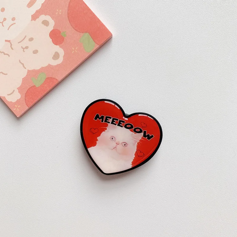 creative desktop holder grip for phone folding heart shape telephone support for iphone korean cellphone accessories wholesale free global shipping