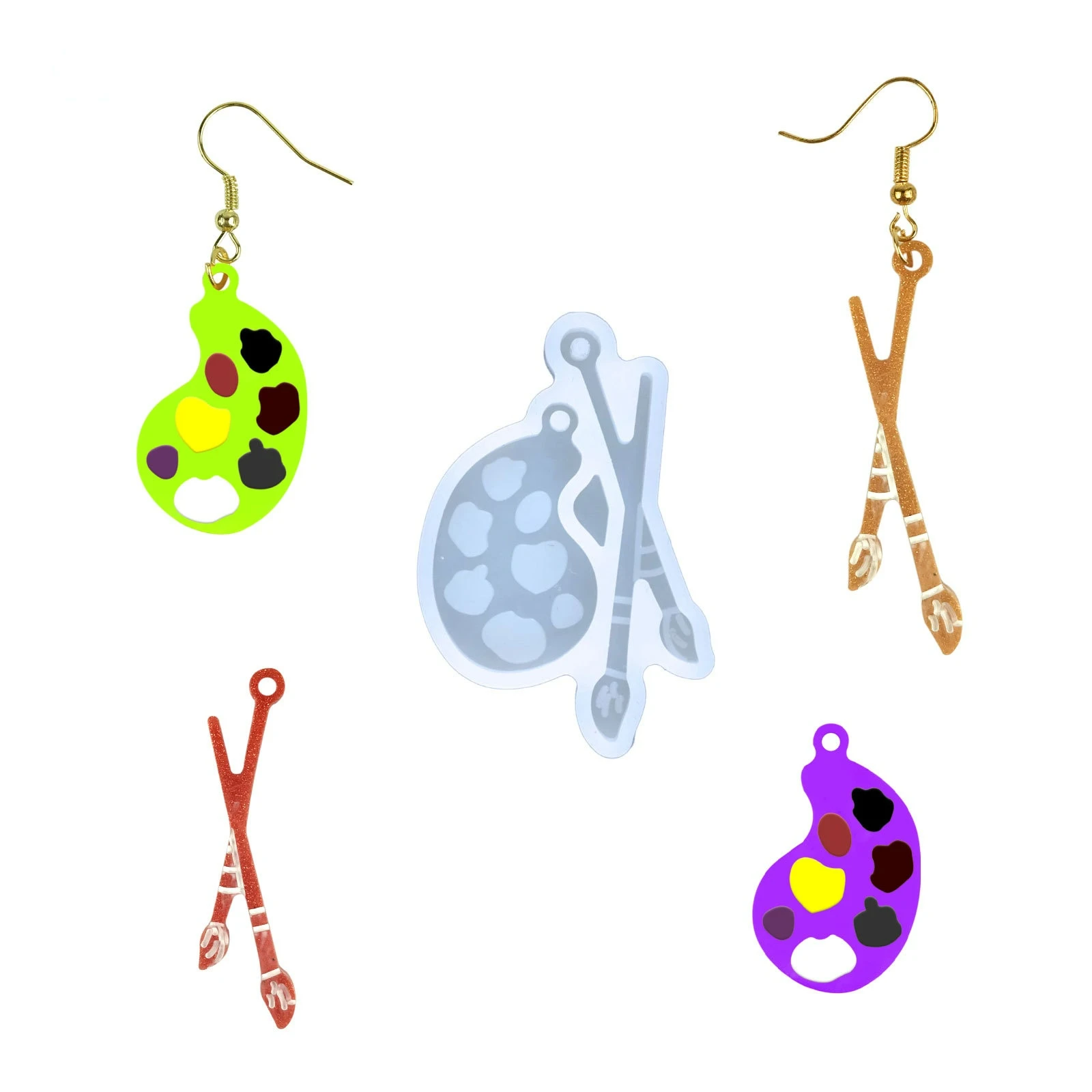 Серьги в палитре бриллиантовые серьги сделай сам подвесная форма силиконовая -