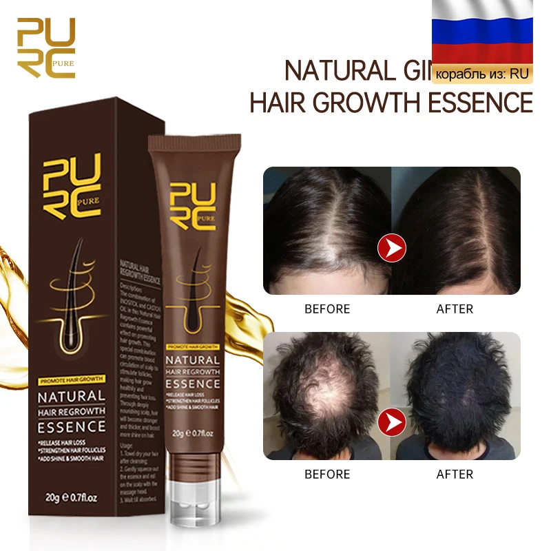 

PURC Natural Hair Growth Oil Thickener Essence Anti Hairs Loss Care Scalp Massage Roller Treatments Fast Grow Hair Oil Products