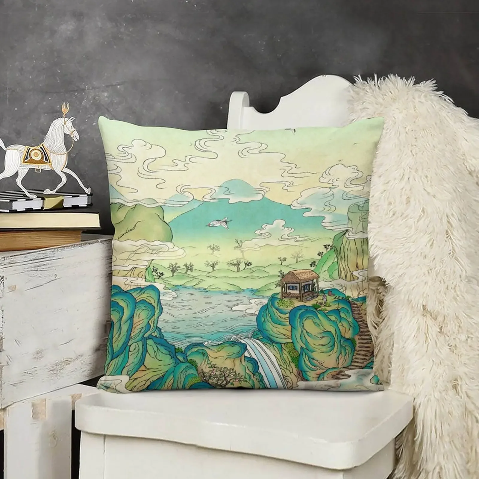 Minhwa: Peach Paradise C Тип декоративная подушка для диванных подушек наволочка