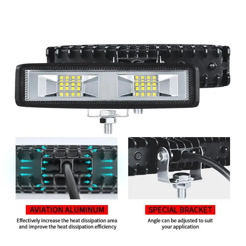 

One-line Single Row Car Work Light 16 Bead Universal Auxiliary Light 48w Modified Inspection Light Car Accessories Work Light