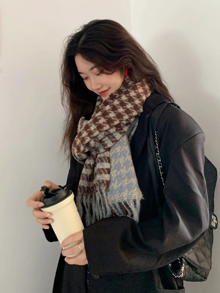 Новинка 2022 бесплатная доставка женский шарф Осень-зима твидовая ткань Женский
