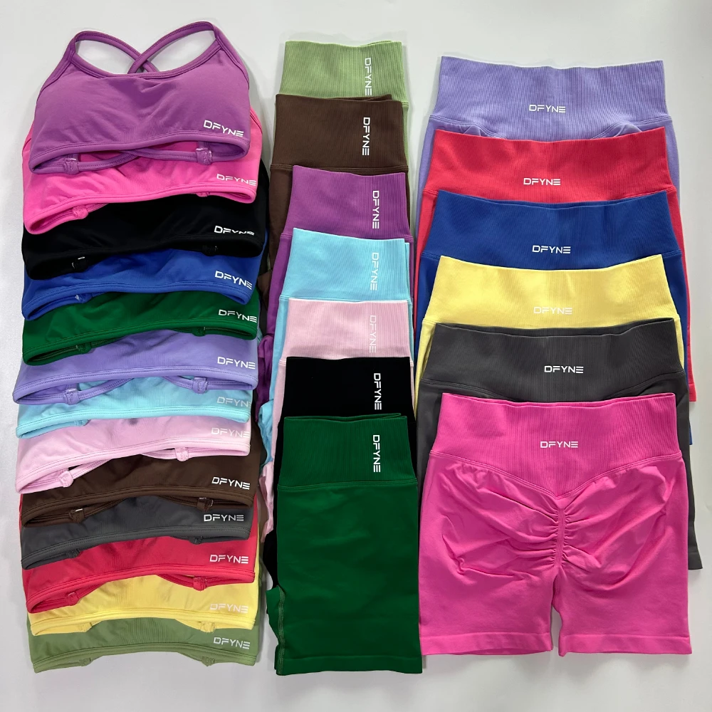 Dfyne динамический спортивный комплект для женщин бесшовный йоги из 2 предметов