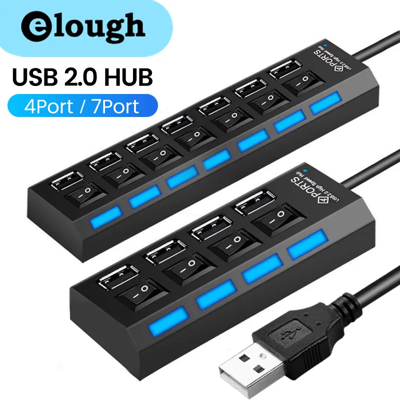 USB-концентратор Elough с 4/7 портами, 2,0 портов