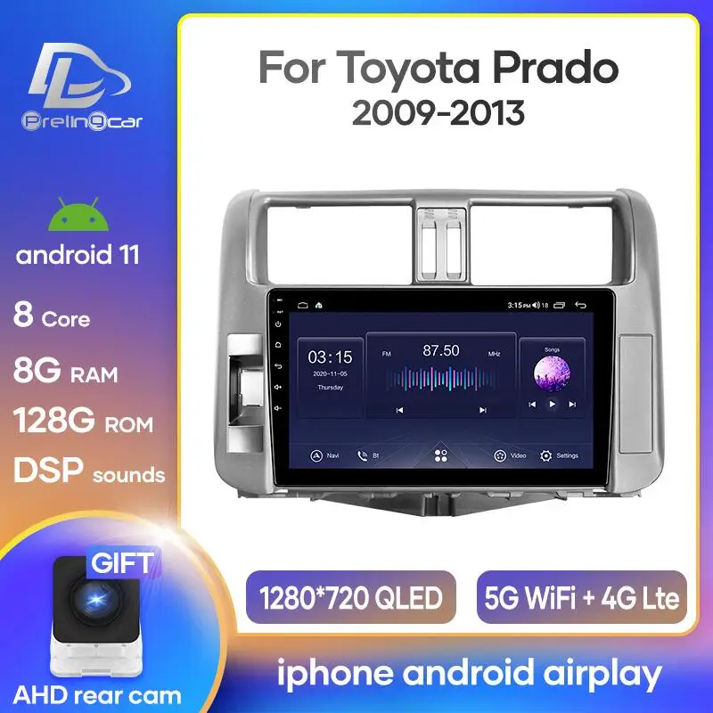 

Автомобильный радиоприемник Android 10, стереоприемник для Toyota Land Cruiser Prado 150 2009-2013, видеоплеер, мультимедийная навигация GPS, разъем 2 Din