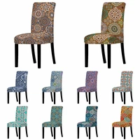 5pcs elastic mandala chair cover kitchen stools seat covers flower print dining stretch chair slipcover for home banquet wedding