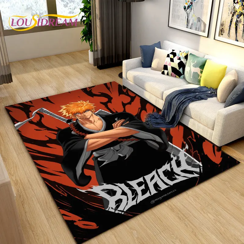 

Bleach Japan Anime Cartoon Area Rug Large,Carpet Rug for Living Room Bedroom Sofa Doormat Decoration,kid Play Non-slip Floor Mat