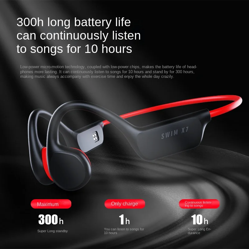 

GAINBANG X7 Bone Conduction Earphones Wireless Bluetooth IPX8 Waterproof Headsets MP3 Music Player Stereo Swimming Headphones