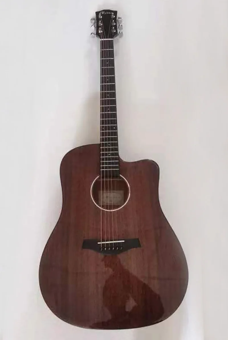 

High quality acoustic wooden guitar, ebony fingerboard, 41 inch double-sided large flower body, quality assurance