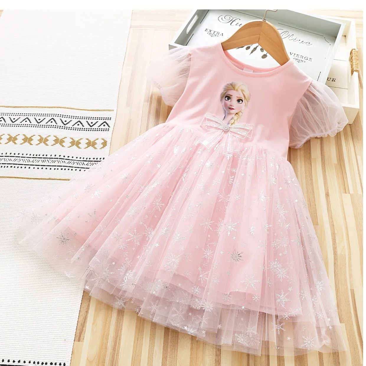 Детское Летнее Платье Принцессы frozen — Детская Одежда Трапециевидной Формы Из