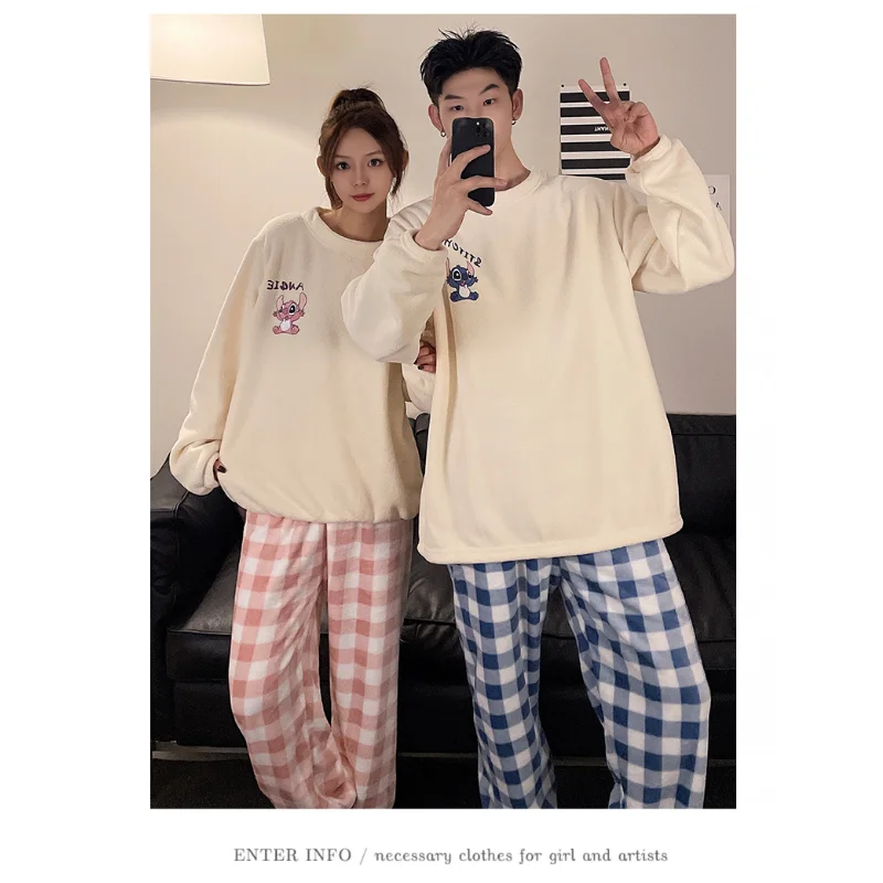 Парные пижамы Дональд Дак женские Зимние флисовые утепленные мужские из