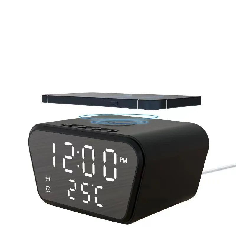 

Clock wireless charging mobile phone wireless charger creative temperature digital display with brain clock wireless charging