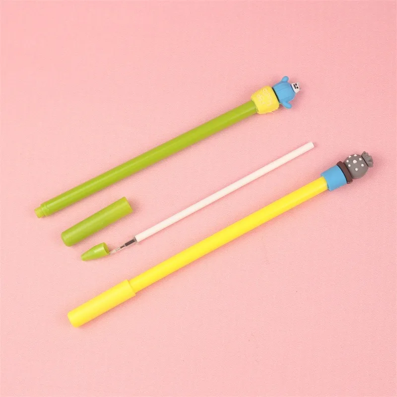 24 Pcs Wholesale Creative Cactus Neutral Pen Student Stationery Water-based Pen Office Signature Pen Personality Black