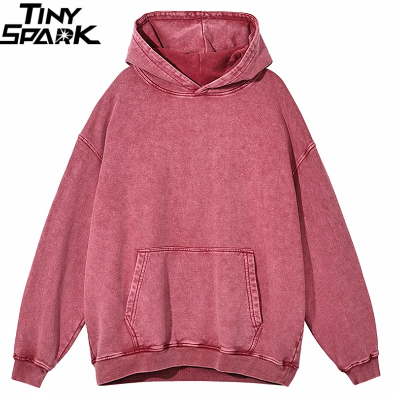 

7 Soild Color Vintae Wased die Sweatsirt Men Streetwear 2023 arajuku ded Pullover eavy Cotton Tick Retro ip op