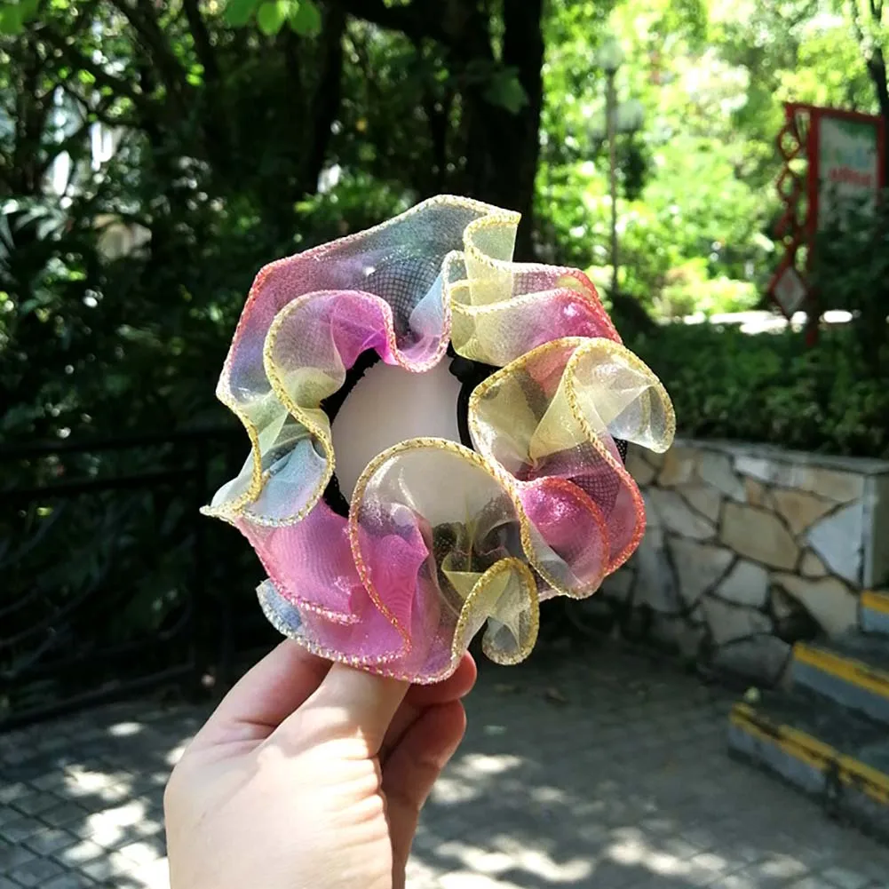 В горошек девушки женщины булочка Обложка снуд сетка для волос