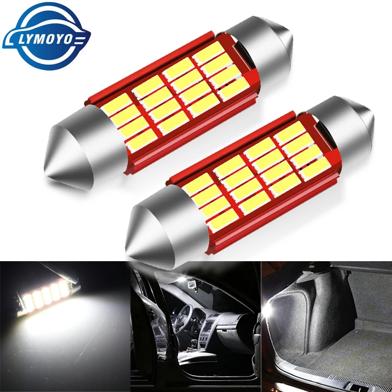 

100 шт. оптовая продажа, Купольные огни Festoon C5W C10W canbus no erorr 31 мм 36 мм 39 мм 41 мм 4014, Светодиодные Автомобильные Внутренние белые универсальные