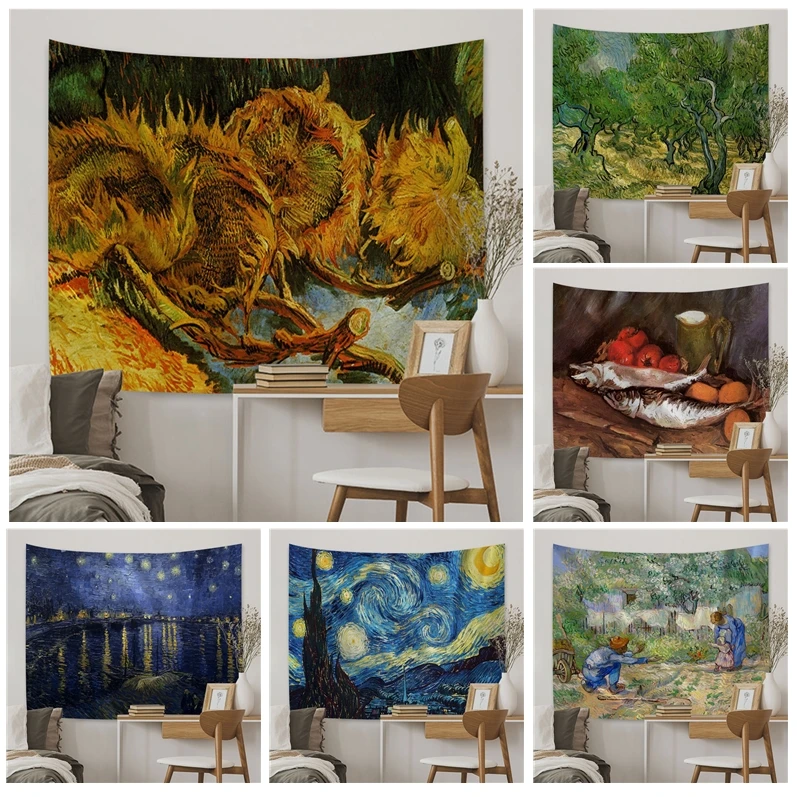 

Van Gogh Art Hanging Bohemian Tapestry Cheap Hippie Wall Hanging Bohemian Wall Tapestries Mandala Wall Hanging Sheets