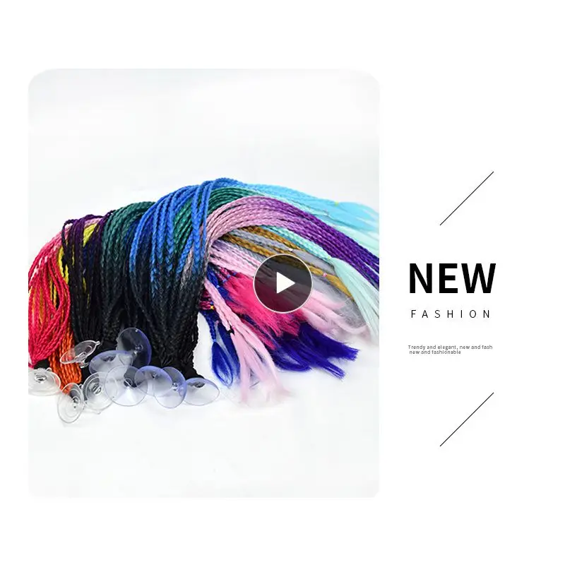 

Motorcycle Helmet Braids Woman Braids For Motorbike Helmet Multicolor Twist Dual Pigtail Ponytail With Sucker