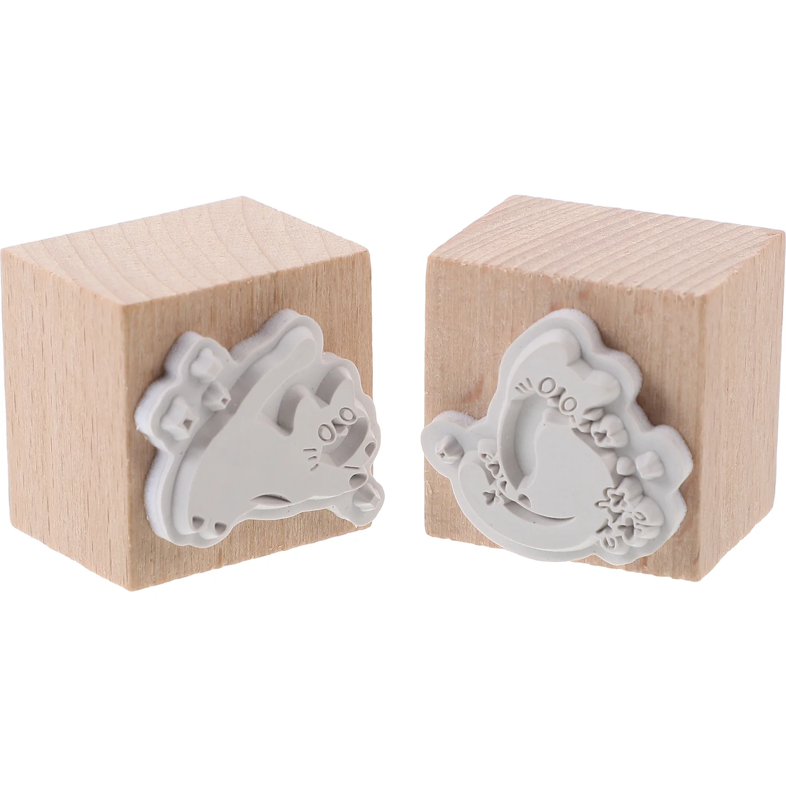 

2pcs Wood Craft Decor Hand Stamps Journal Decor Scrapbooks Making Stamp