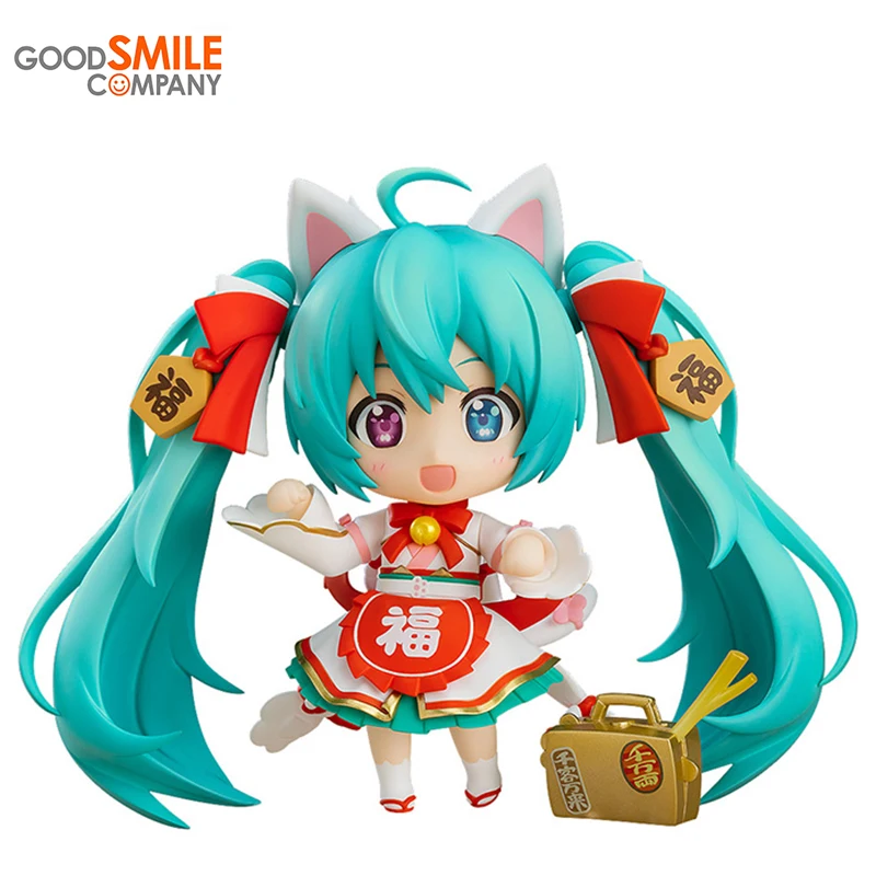 Оригинальная экшн-фигурка версии COB Hatsune Miku Lucky Cat Vocaloid Nendoroid 10 см Good Smile Q аниме