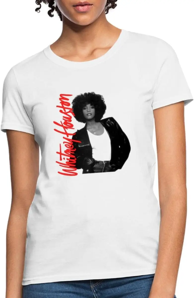 Женская футболка Spreadshirt Whitney Houston с именной табличкой и фотографией