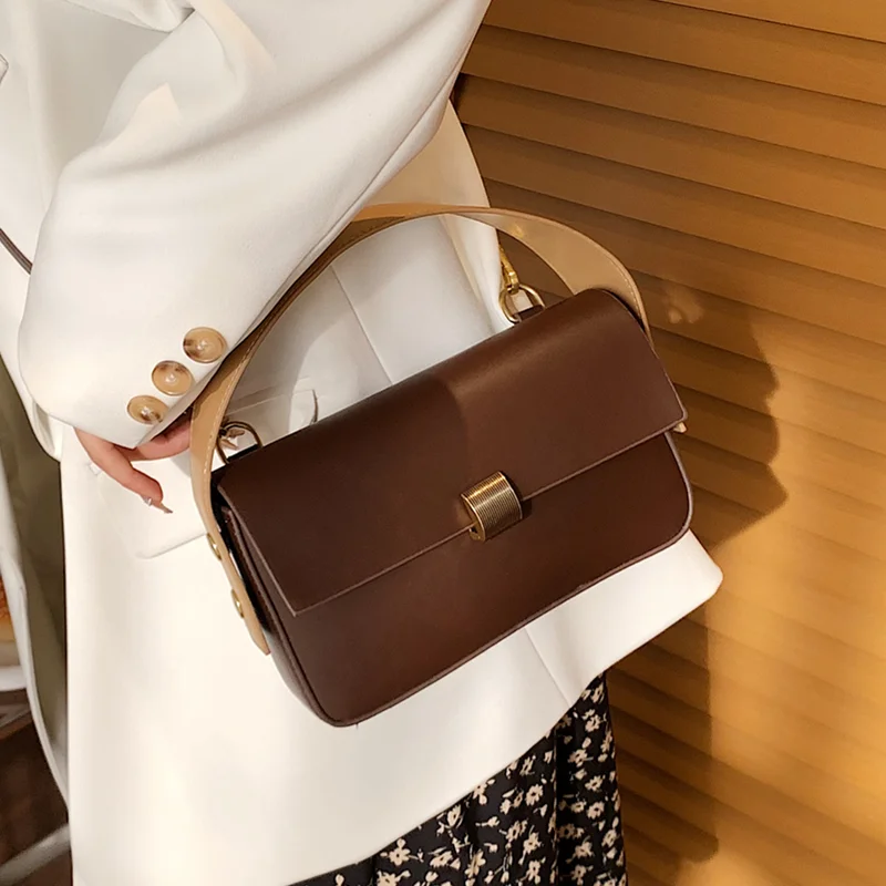 

Винтажные сумки через плечо из искусственной кожи для женщин, простые однотонные сумки-мессенджеры и кошельки, женская маленькая сумка-тоу...