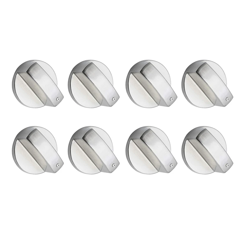 

8 PCS Metal Silver Gas Stove Cooker Knobs Cooking Surface Control Locks Cookware Parts Replacement