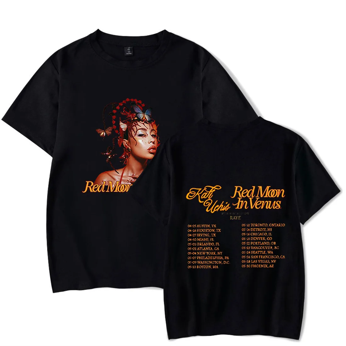 

Летняя футболка Kali uchi с изображением Красной Луны на Венере, топ, пуловер в стиле хип-хоп, повседневные топы, футболки, уникальная футболка в стиле Харадзюку с коротким рукавом