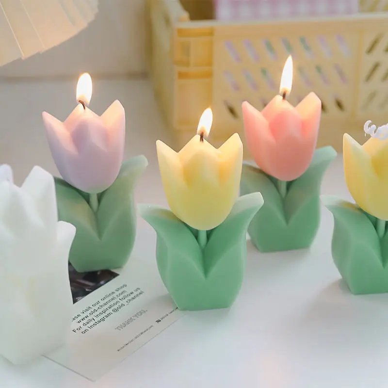 

[Natural Department] Tulip Flower Scented Candles Handmade Romantic Sentimental Gifts Home Accessories with Fragrance