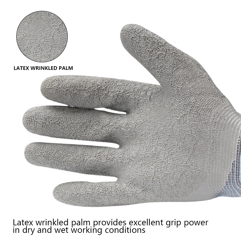 Andanda 5 пар латексные перчатки из полиэстера смятые ладони для механического